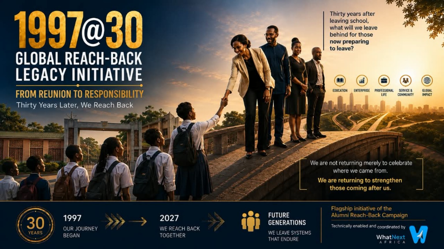 1997@30 intergenerational reach-back vision, from the Class of 1997 to future generations